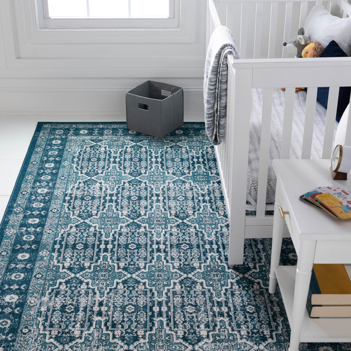 Geneva Terrace Collection Area Rug -  Nyon Rectangle Blue  lifestyle 9