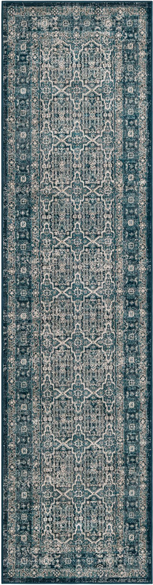 Geneva Terrace Collection Area Rug -  Nyon Runner Blue  lifestyle 90