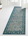 Geneva Terrace Collection Area Rug -  Nyon Runner Blue  lifestyle 49