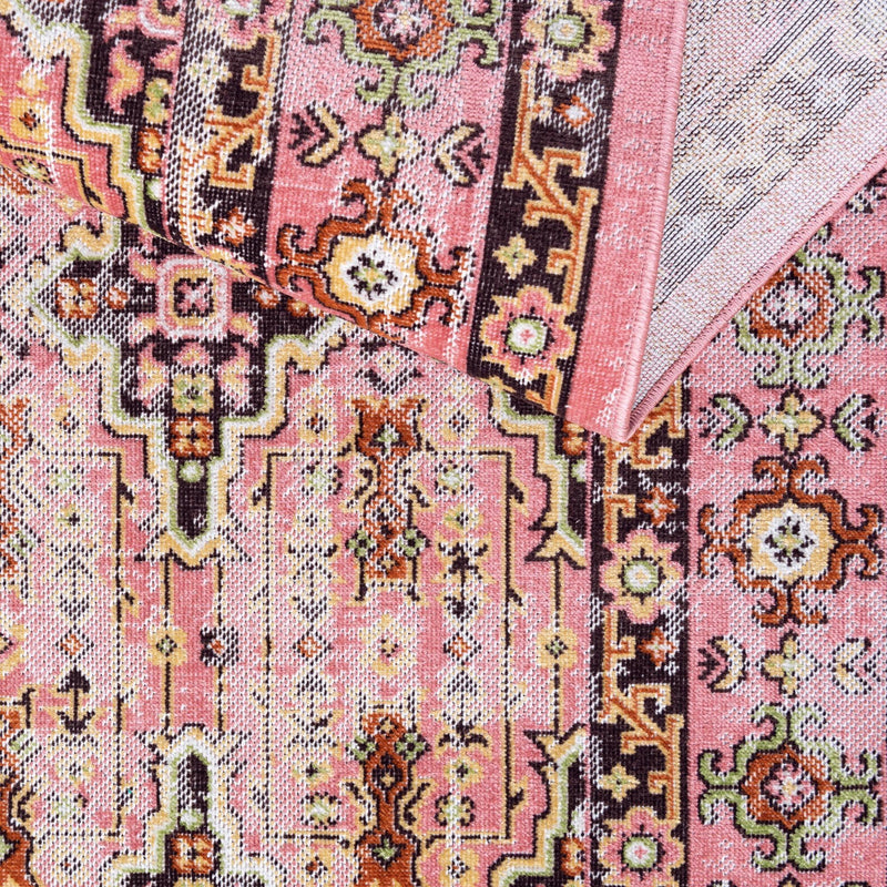 Geneva Terrace Collection Area Rug -  Nyon Rectangle Pink  lifestyle 50