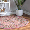 Geneva Terrace Collection Area Rug -  Nyon Round Pink  lifestyle 50