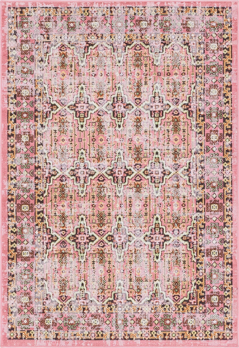 Geneva Terrace Collection Area Rug -  Nyon Rectangle Pink  lifestyle 4