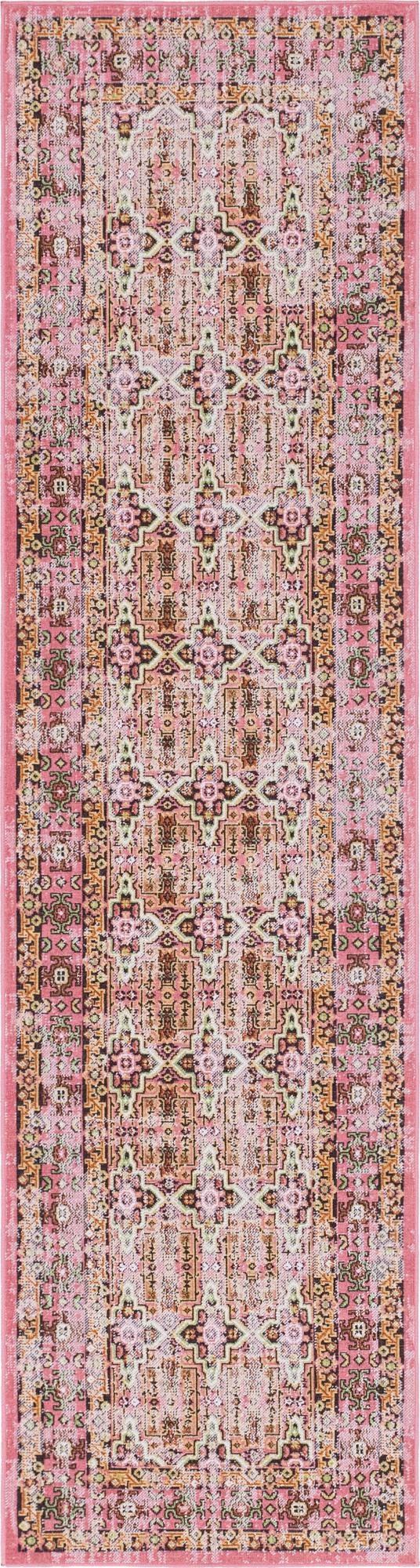 Geneva Terrace Collection Area Rug -  Nyon Runner Pink  lifestyle 92