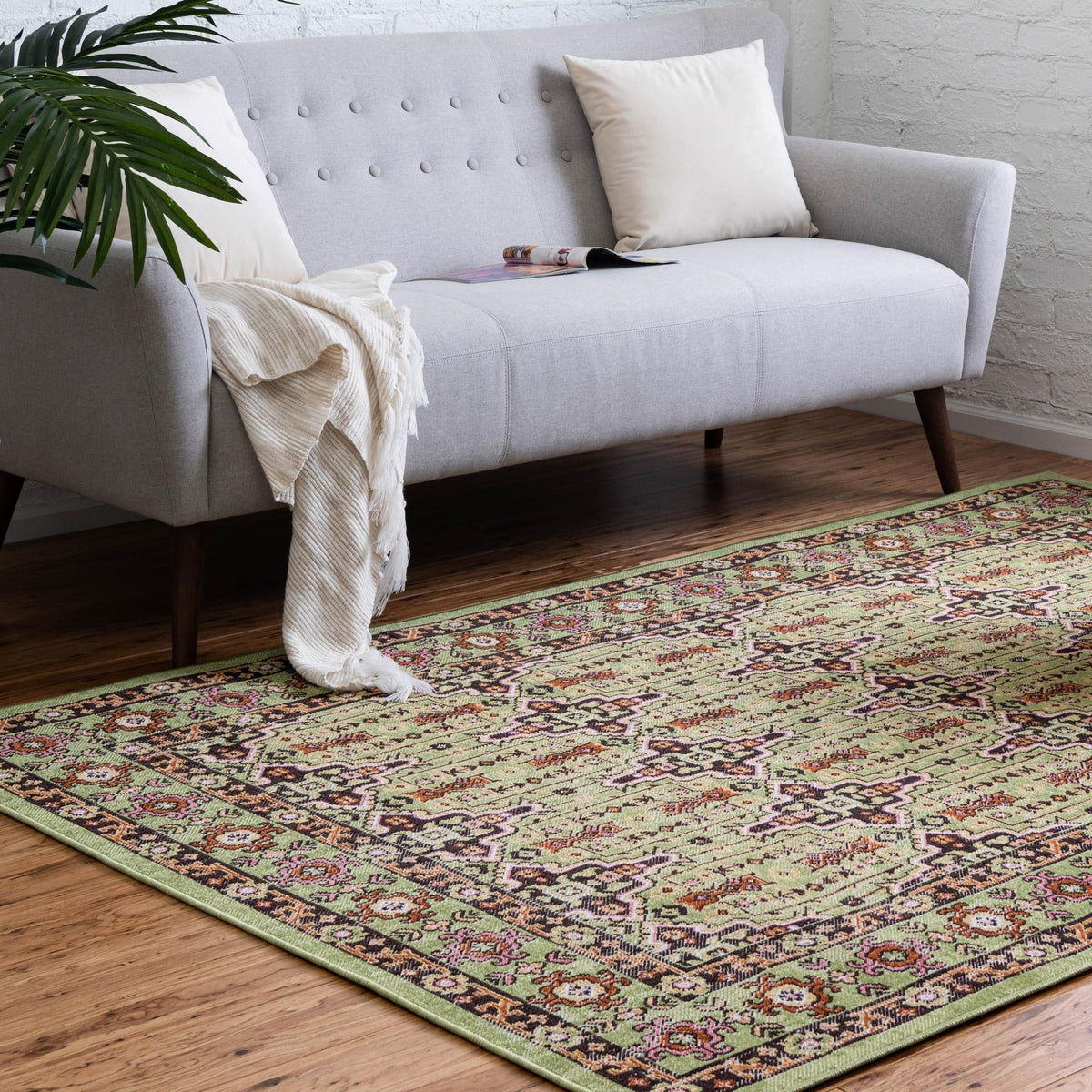 Geneva Terrace Collection Area Rug -  Nyon Rectangle Green  lifestyle 4