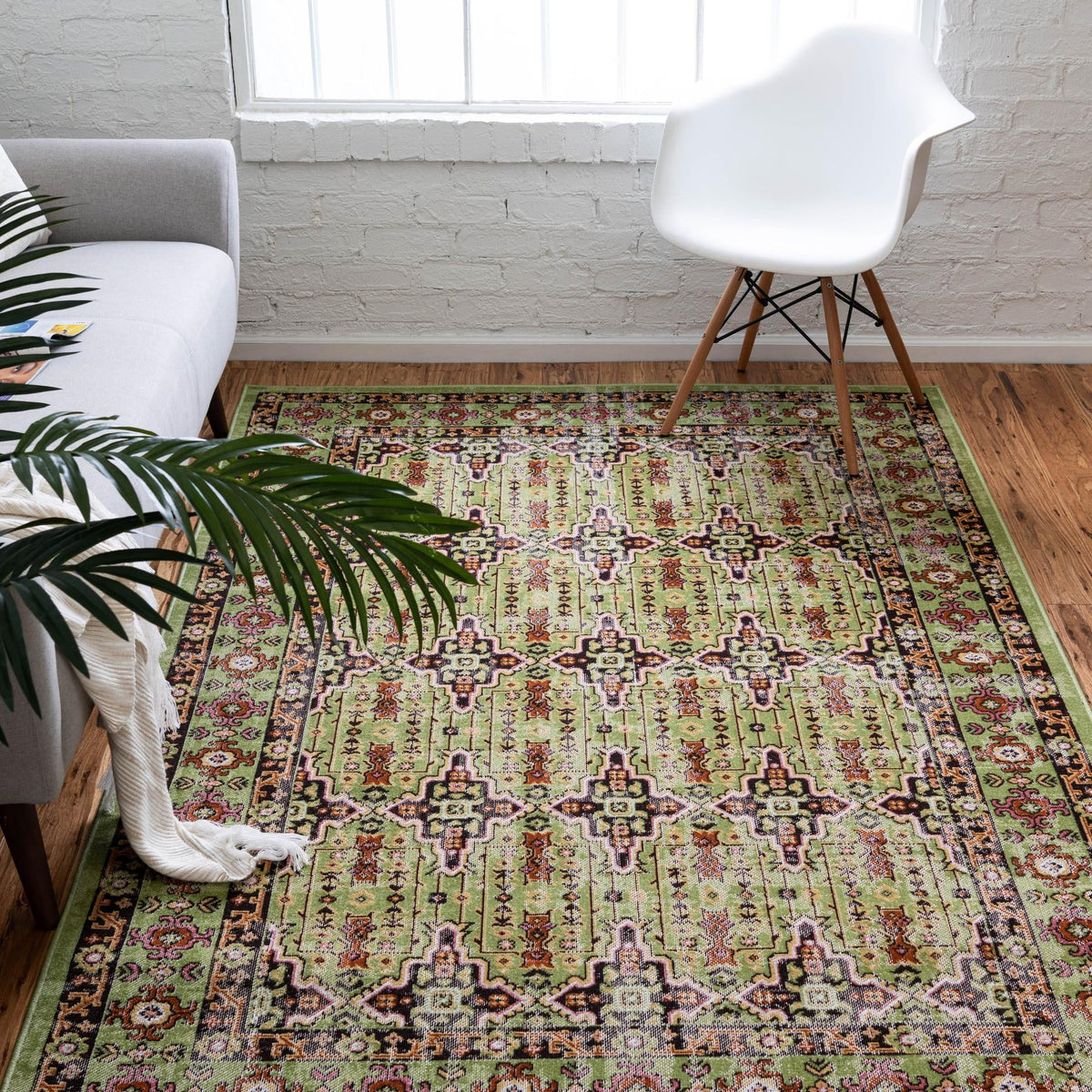 Geneva Terrace Collection Area Rug -  Nyon Rectangle Green  lifestyle 6
