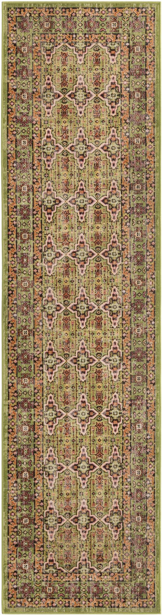 Geneva Terrace Collection Area Rug -  Nyon Runner Green  lifestyle 32