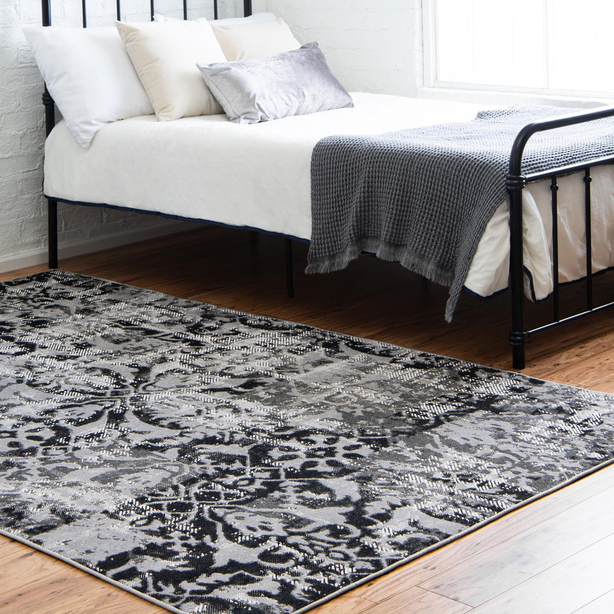 Geneva Terrace Collection Area Rug -  Morges Rectangle Gray  lifestyle 4