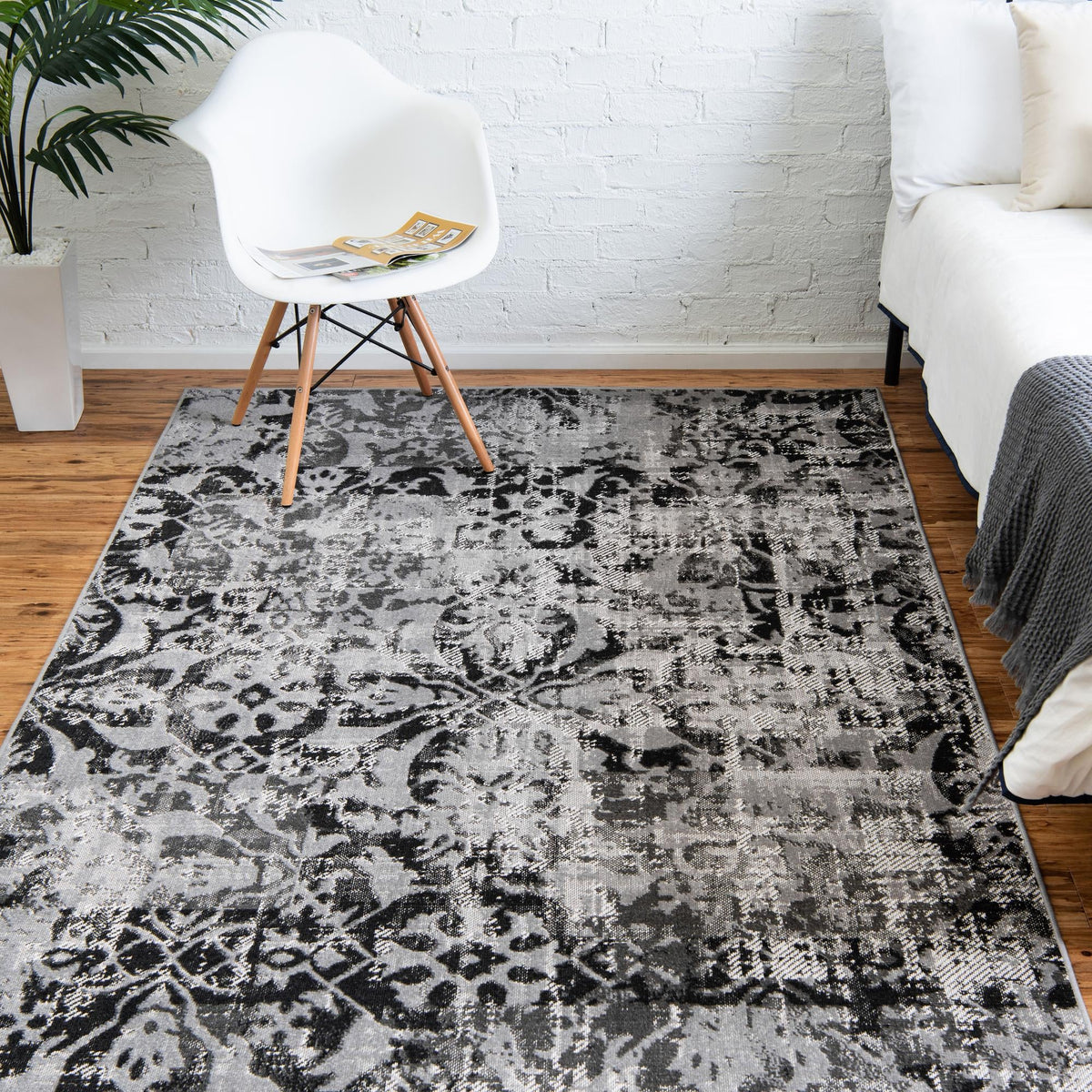 Geneva Terrace Collection Area Rug -  Morges Rectangle Gray  lifestyle 6