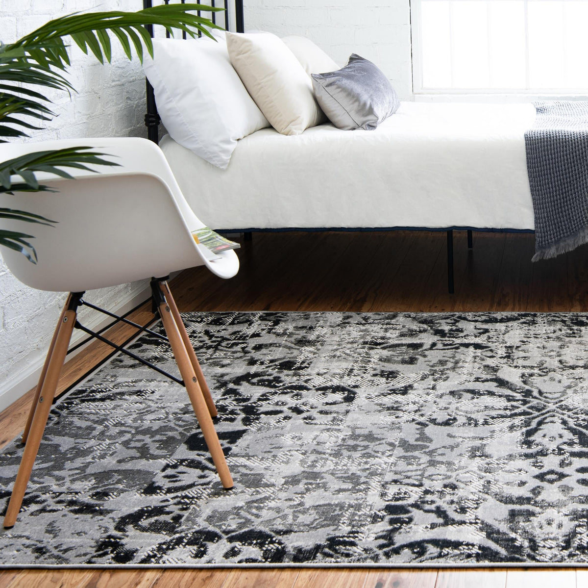 Geneva Terrace Collection Area Rug -  Morges Rectangle Gray  lifestyle 8