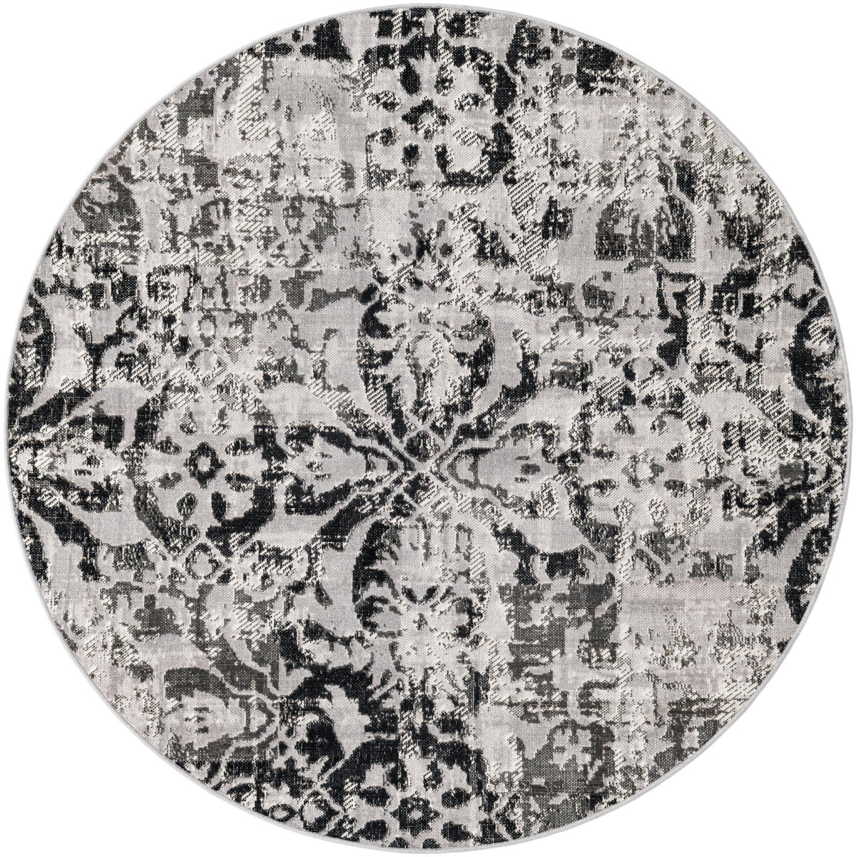 Geneva Terrace Collection Area Rug -  Morges Round Gray  lifestyle 18