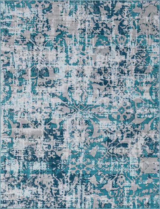 Geneva Terrace Collection Area Rug -  Morges Rectangle Blue Main