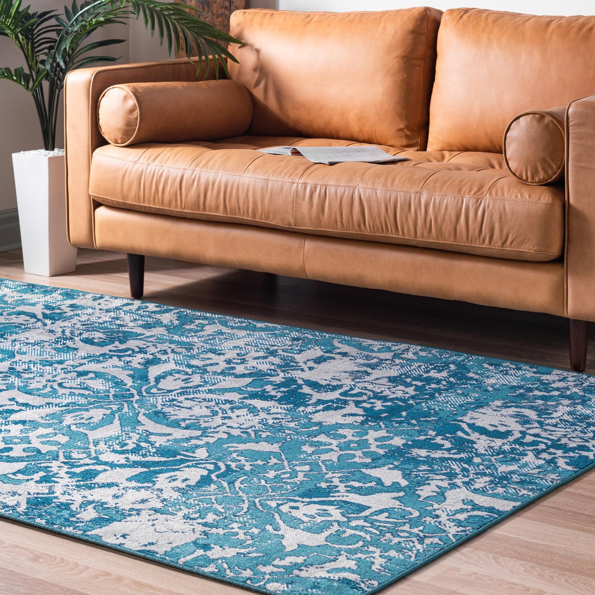 Geneva Terrace Collection Area Rug -  Morges Rectangle Blue  lifestyle 3