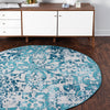 Geneva Terrace Collection Area Rug -  Morges Round Blue  lifestyle 42