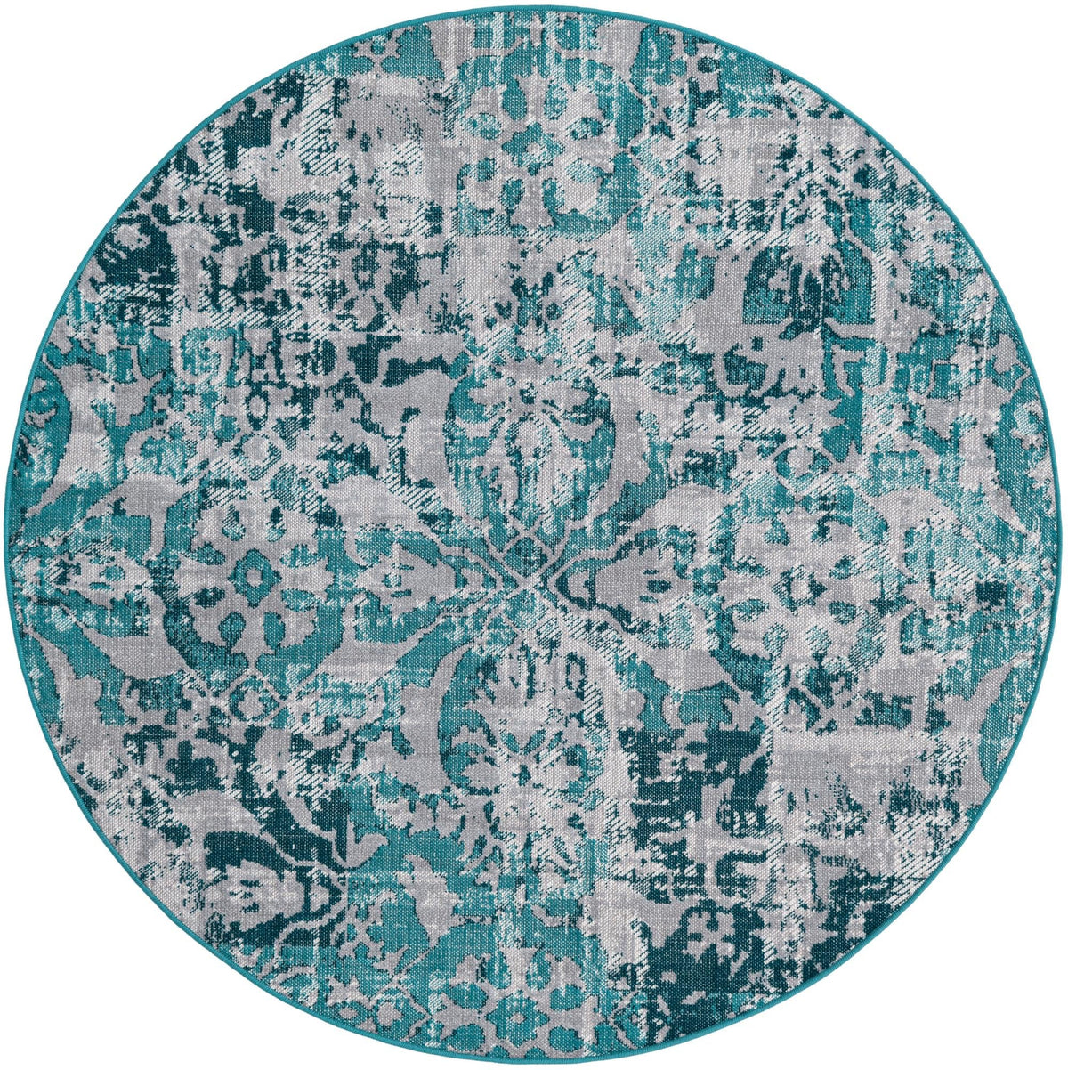 Geneva Terrace Collection Area Rug -  Morges Round Blue  lifestyle 83