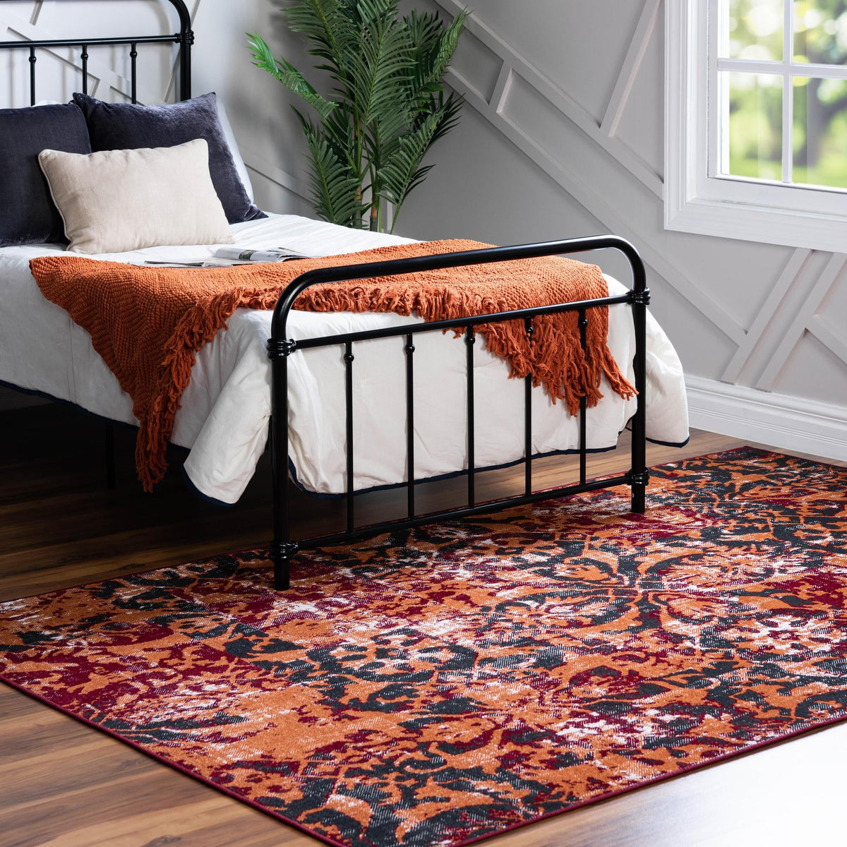 Geneva Terrace Collection Area Rug -  Morges Rectangle Rust Red  lifestyle 6