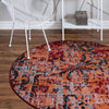 Geneva Terrace Collection Area Rug -  Morges Round Rust Red  lifestyle 43