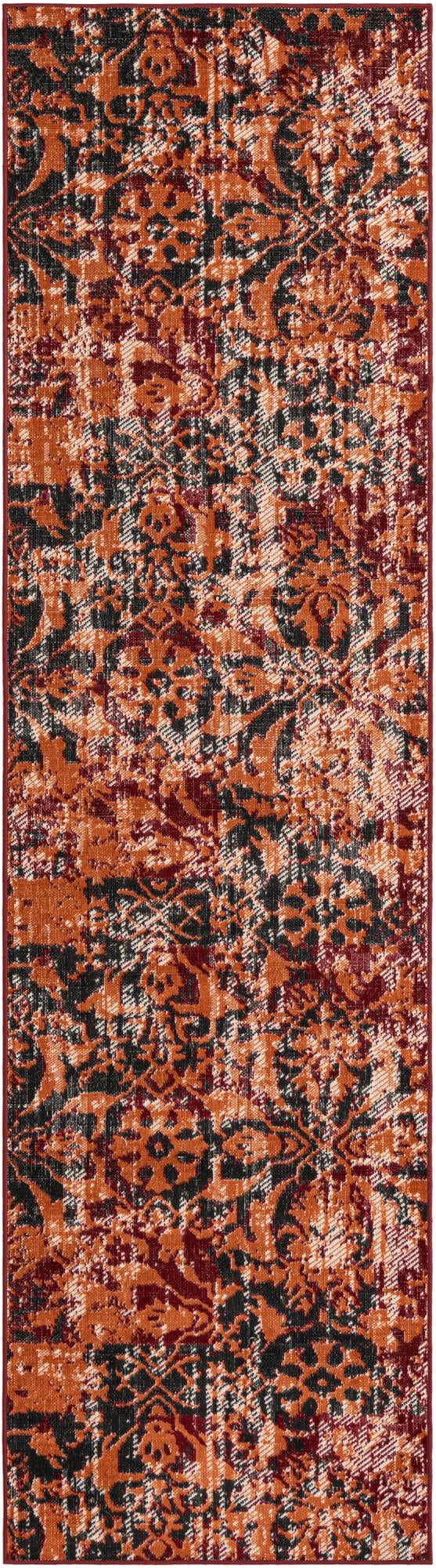 Geneva Terrace Collection Area Rug -  Morges Runner Rust Red  lifestyle 85