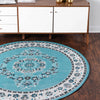 Geneva Terrace Collection Area Rug -  Yverdon Round Blue  lifestyle 39