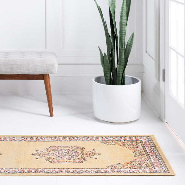 Geneva Terrace Collection Area Rug -  Yverdon Runner Yellow  lifestyle 92