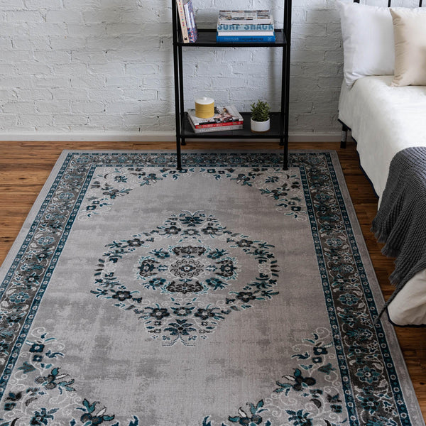 Geneva Terrace Collection Area Rug -  Yverdon Rectangle Gray  lifestyle 13