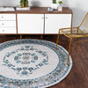 Geneva Terrace Collection Area Rug -  Yverdon Round Gray  lifestyle 81