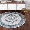 Geneva Terrace Collection Area Rug -  Yverdon Round Gray  lifestyle 93