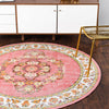Geneva Terrace Collection Area Rug -  Yverdon Round Rose  lifestyle 83