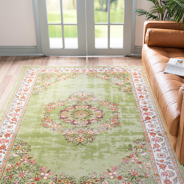 Geneva Terrace Collection Area Rug -  Yverdon Rectangle Green  lifestyle 6