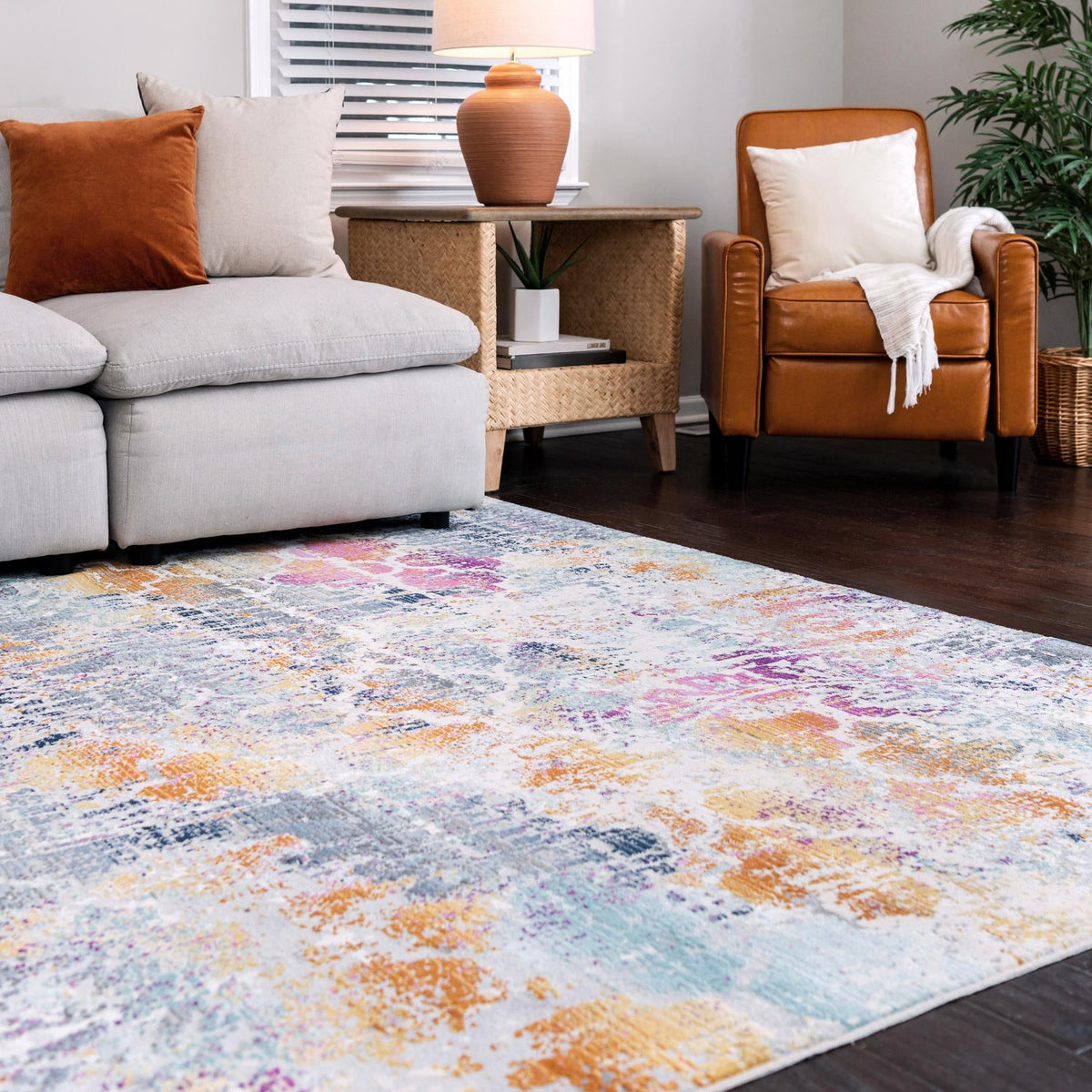 Santa Monica Sands Collection Area Rug -  Pacific Rectangle Multi  lifestyle 17