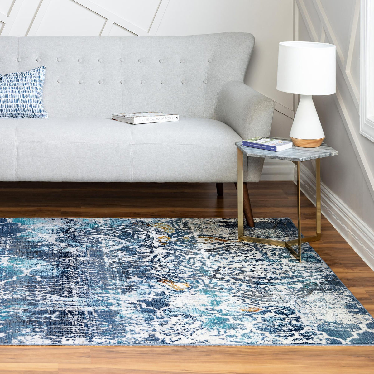 Santa Monica Sands Collection Area Rug -  Pacific Rectangle Blue  lifestyle 8