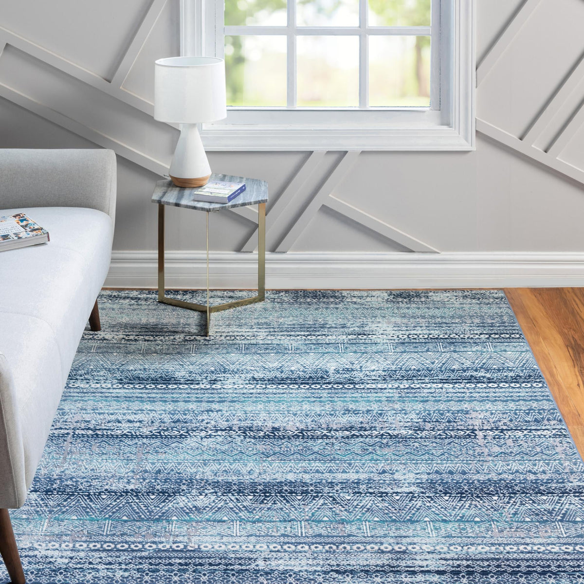 Santa Monica Sands Collection Area Rug -  Zuma Rectangle Blue  lifestyle 6