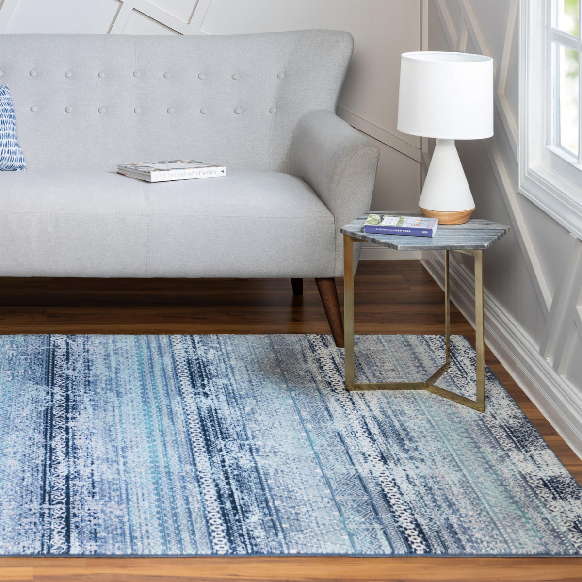 Santa Monica Sands Collection Area Rug -  Zuma Rectangle Blue  lifestyle 8