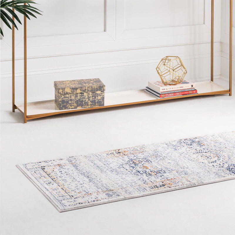 Prague Tapestry Collection Area Rug - Charles Runner Gray  lifestyle 25