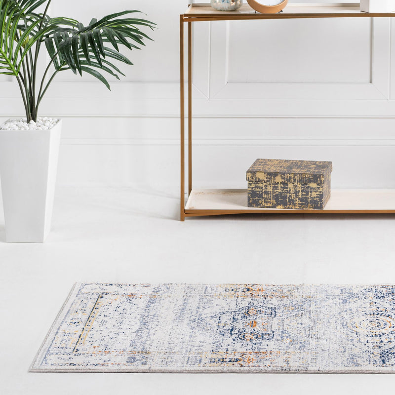 Prague Tapestry Collection Area Rug - Charles Runner Gray  lifestyle 29