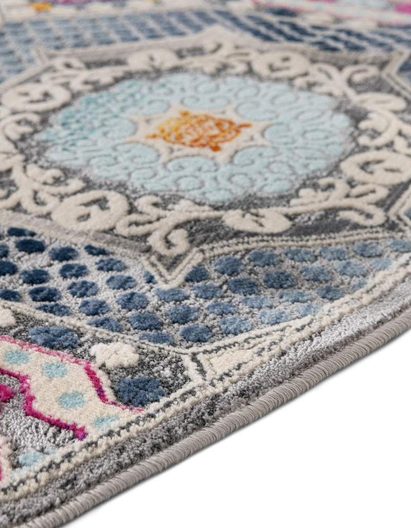 Prague Tapestry Collection Area Rug -  Petrin Round Multi  lifestyle 33