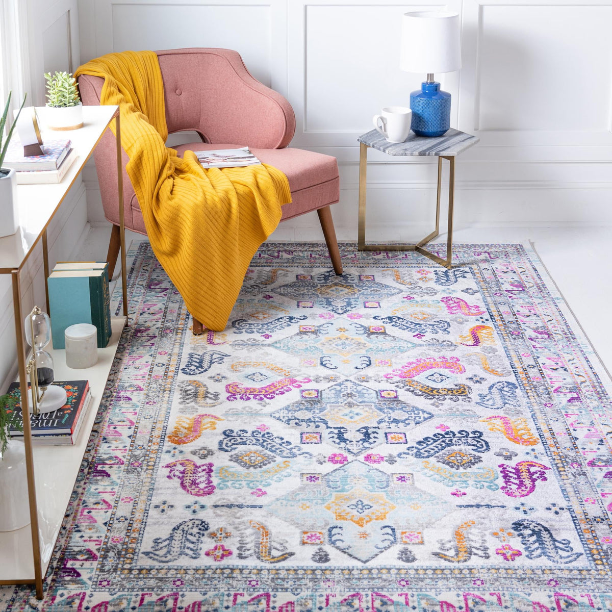 Prague Tapestry Collection Area Rug -  Karlovy Rectangle Multi  lifestyle 3