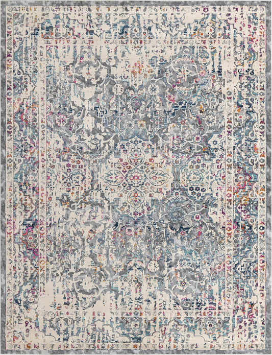 Prague Tapestry Collection Area Rug -  Pilsen Rectangle Gray Main