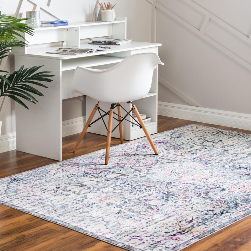 Prague Tapestry Collection Area Rug -  Pilsen Rectangle Gray  lifestyle 2