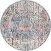Prague Tapestry Collection Area Rug -  Pilsen Round Gray  lifestyle 15