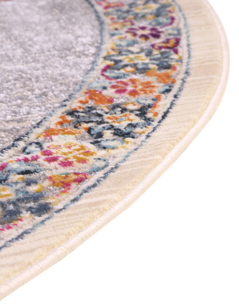 Prague Tapestry Collection Area Rug -  Olomouc Round Ivory  lifestyle 58