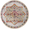 Prague Tapestry Collection Area Rug -  Olomouc Round Ivory  lifestyle 34
