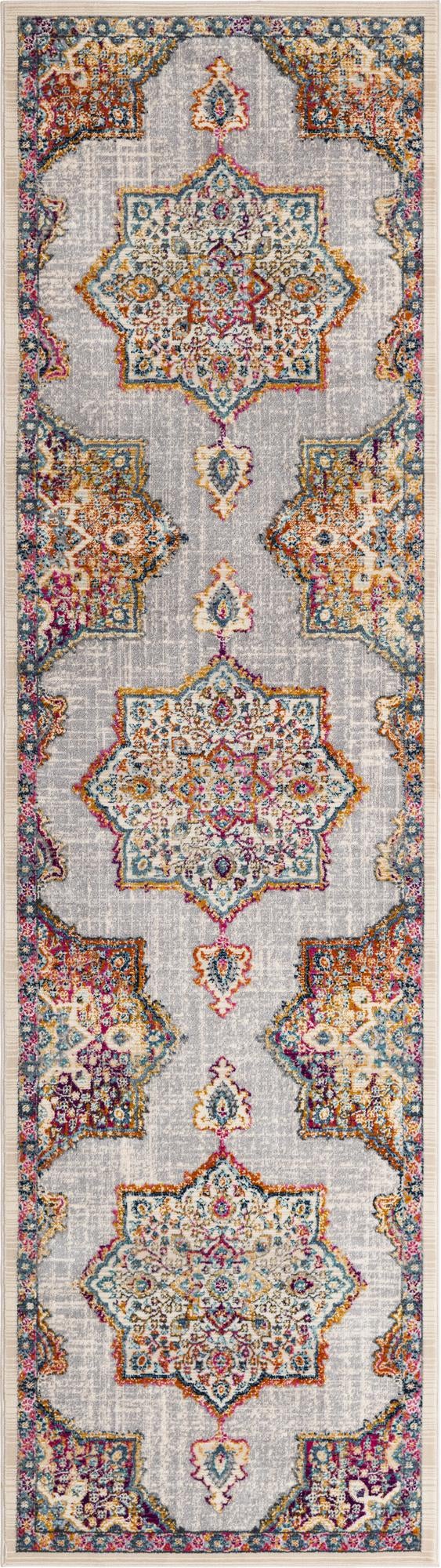 Prague Tapestry Collection Area Rug -  Olomouc Runner Ivory  lifestyle 33