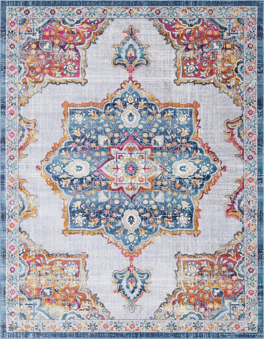 Prague Tapestry Collection Area Rug -  Olomouc Rectangle Blue Main