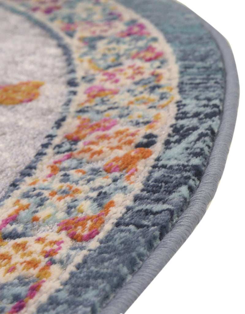 Prague Tapestry Collection Area Rug -  Olomouc Round Blue  lifestyle 49