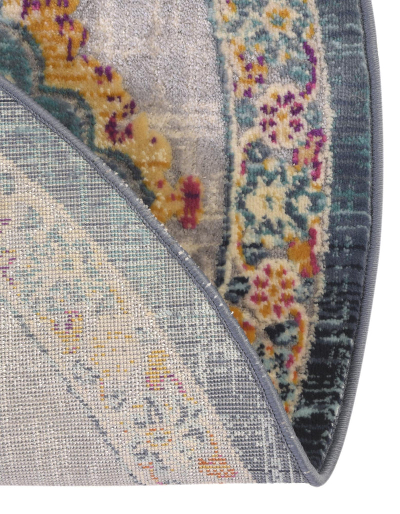 Prague Tapestry Collection Area Rug -  Olomouc Round Blue  lifestyle 55