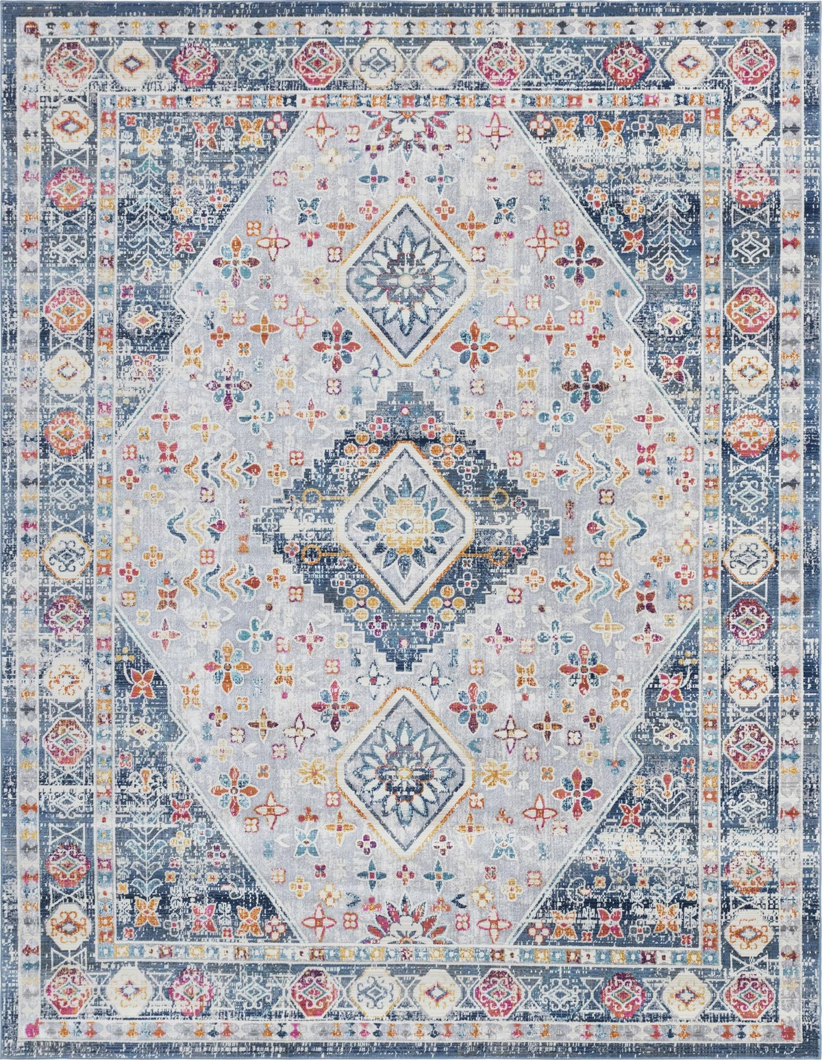 Prague Tapestry Collection Area Rug -  Sumava Rectangle Light Gray  lifestyle 3