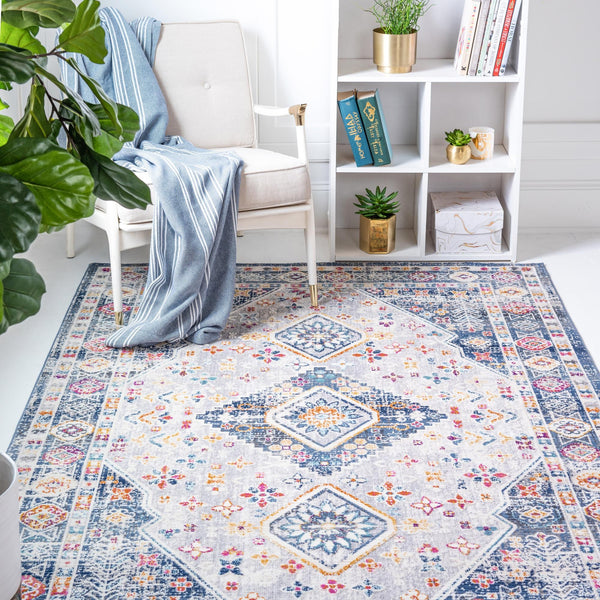 Prague Tapestry Collection Area Rug -  Sumava Rectangle Light Gray  lifestyle 6