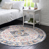 Prague Tapestry Collection Area Rug -  Sumava Round Light Gray  lifestyle 42
