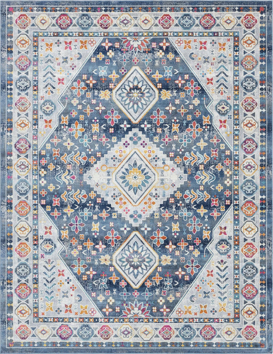Prague Tapestry Collection Area Rug -  Sumava Rectangle Blue Main