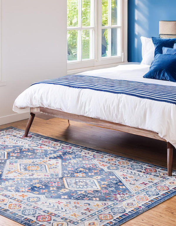 Prague Tapestry Collection Area Rug -  Sumava Rectangle Blue  lifestyle 9